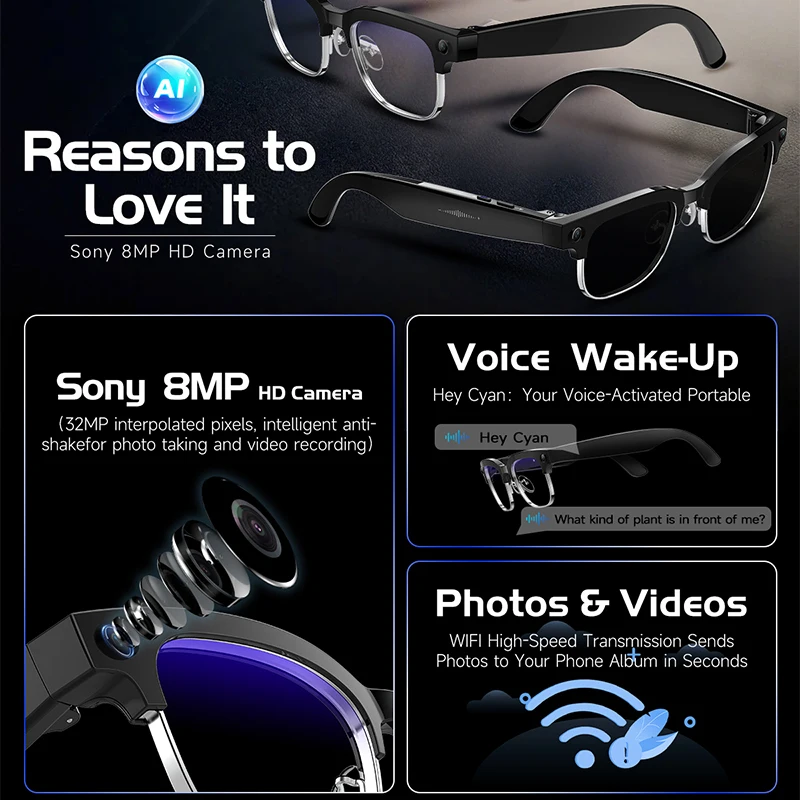 W630 HeyCyan Óculos Inteligent - Smart Glasses Lens avaliação e preço